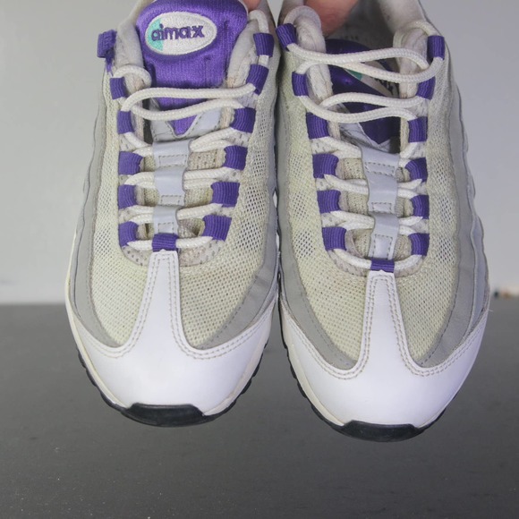 Nike Air Max 95 Low White Gray Women's Sneakers 003601 Size 6.5 Womens/5 Youth - Picture 4 of 11